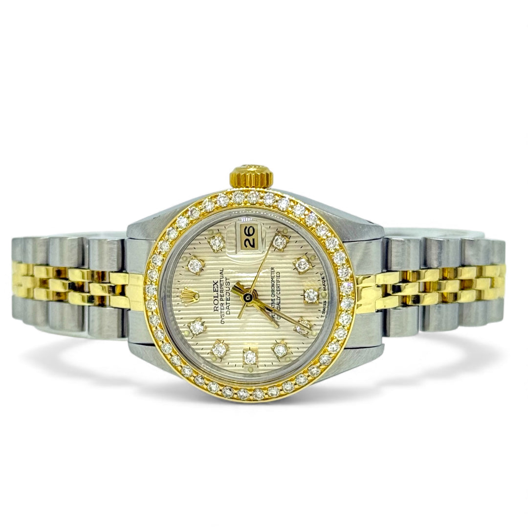Rolex Datejust Diamond Dial & Bezel Ladies Two Tone Watch Ref:6917