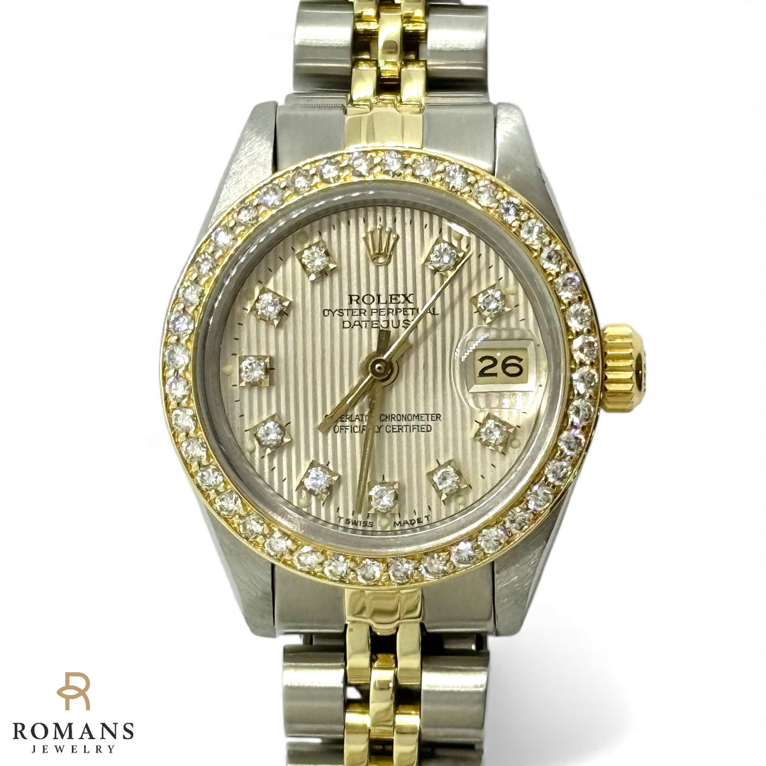 Rolex Datejust Diamond Dial & Bezel Ladies Two Tone Watch Ref:6917
