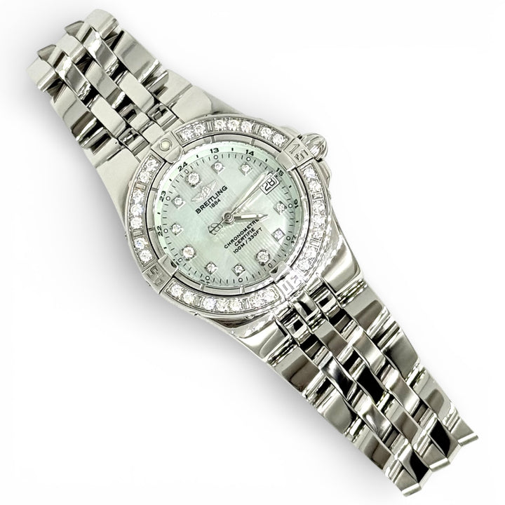 Breitling Chronometer Ladies Ref. A71340 Diamond Dial & Bezel Stainless Watch