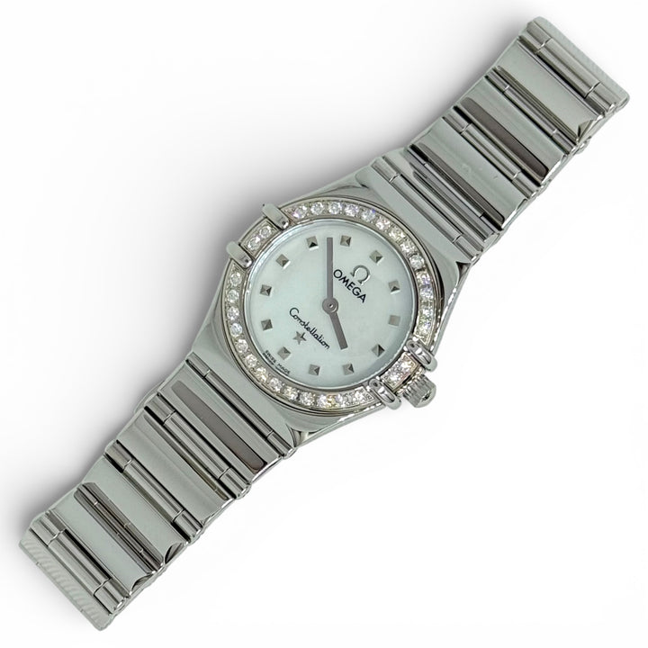Omega Constellation Stainless Steel Diamond Bezel Ladies Watch