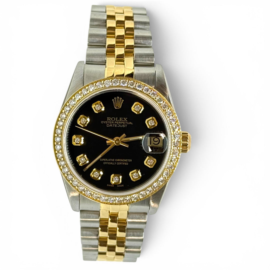 Rolex Datejust 31MM Diamond Dial Watch 18K Steel Ref. 68273