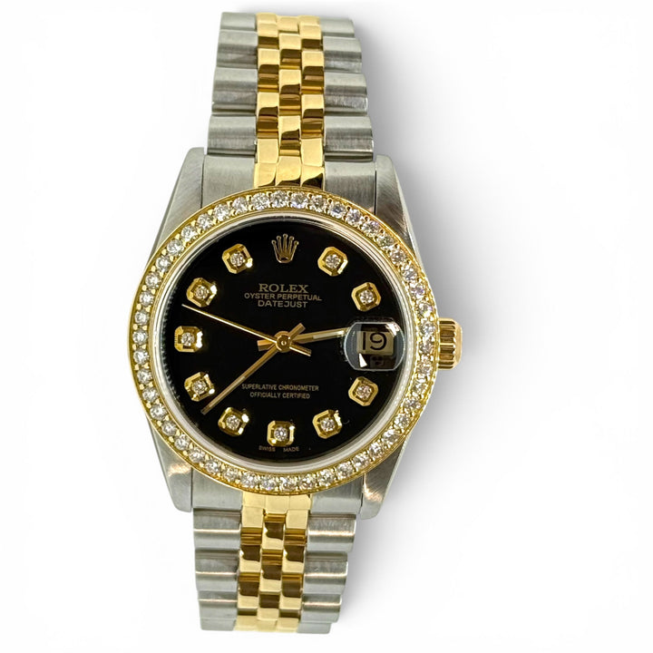 Rolex Datejust 31MM Diamond Dial Watch 18K Steel Ref. 68273