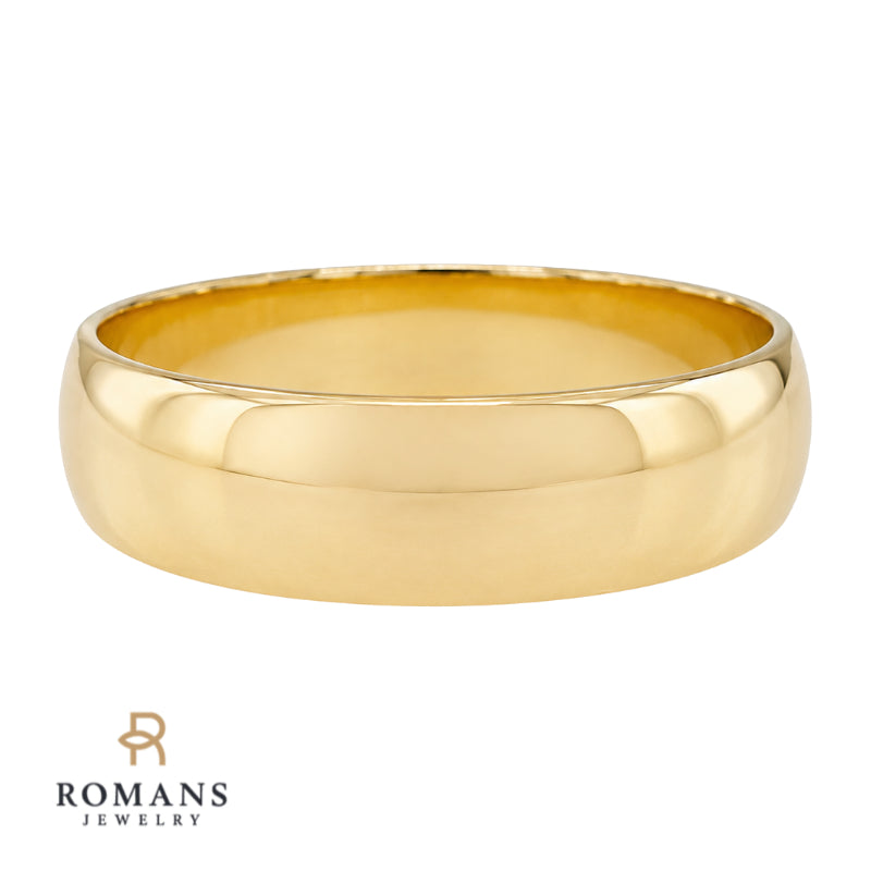 Plain Wedding Band 5MM 14K Yellow Gold