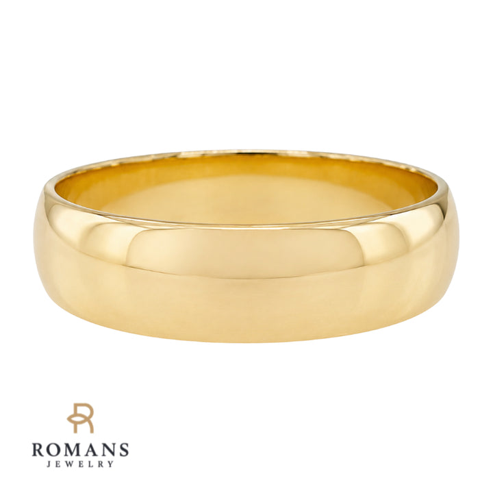 Plain Wedding Band 5MM 14K Yellow Gold