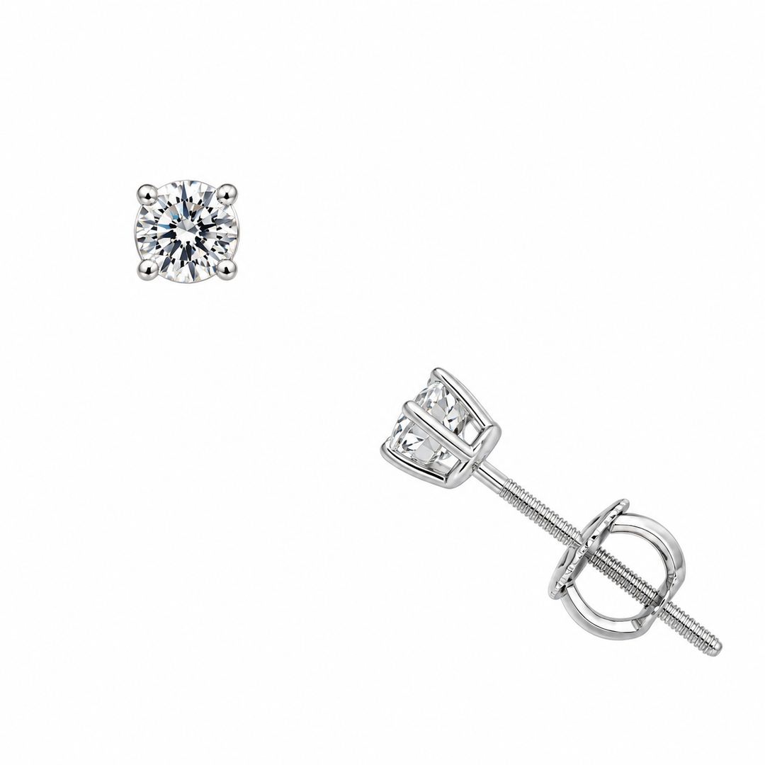 Diamond Round Studs Platinum .25CTW