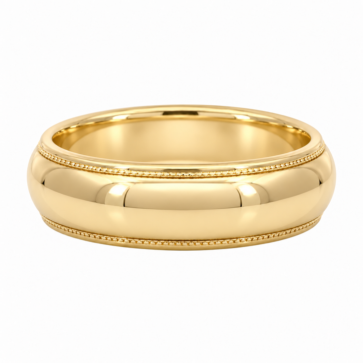 Classic 5MM Milgrain Edge Band 14K Yellow Gold