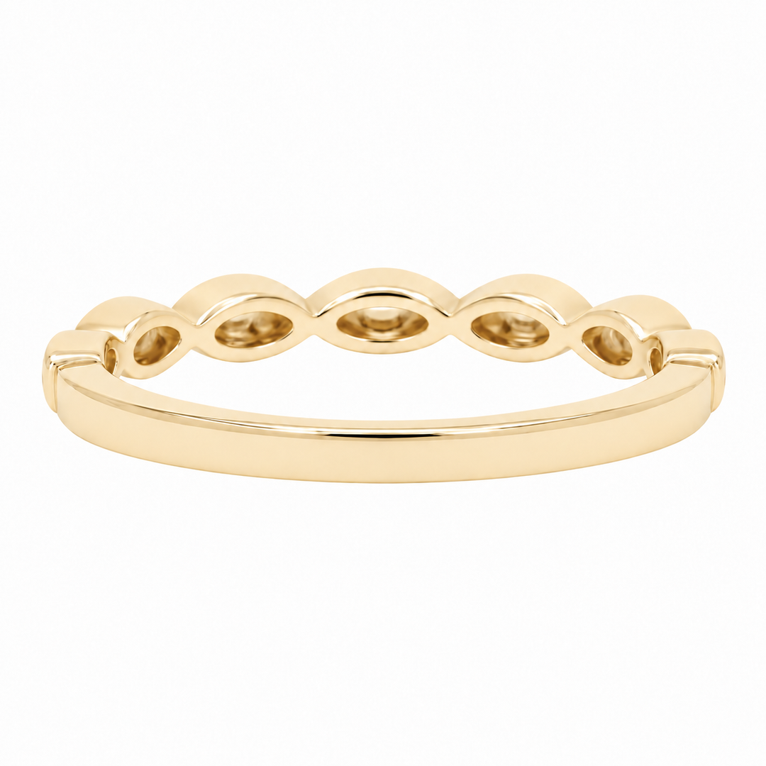 Antique-Style Milgrain Diamond Band 14K Yellow Gold .18CTW