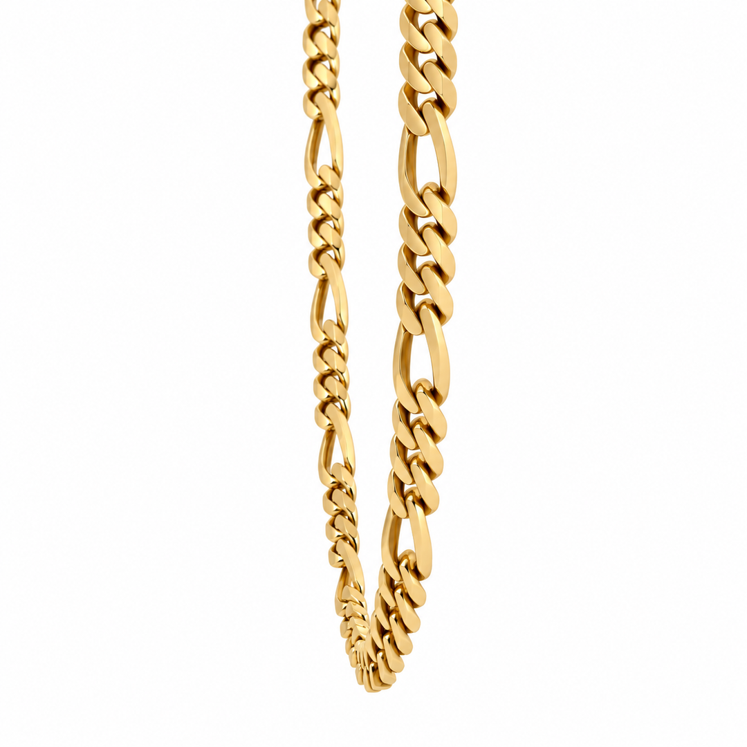 Figaro Chain 14K Yellow Gold 5MM 21"