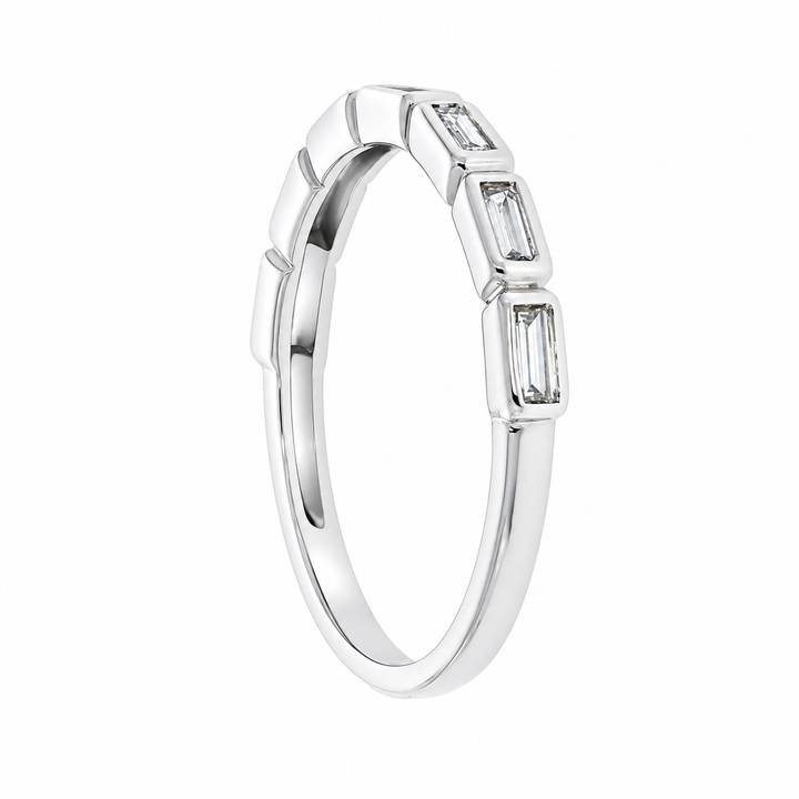 Bezel Set Baguette Diamond Band 14K White Gold 0.29CTW