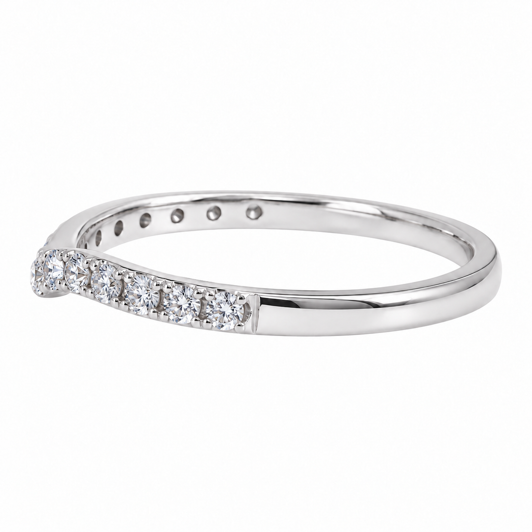Curve Diamond Wedding Band 14K White Gold .32CTW