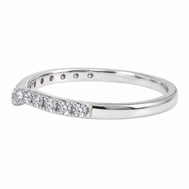 Curve Diamond Wedding Band 14K White Gold .32CTW