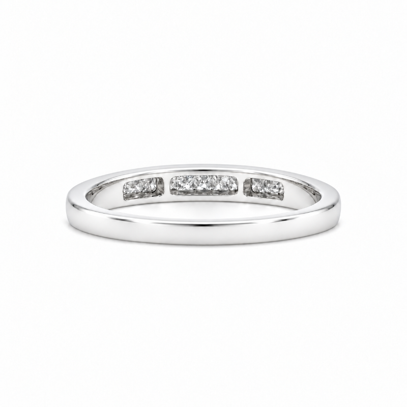 Princess Cut Diamond Channel Band 0.25CT 14K White Gold