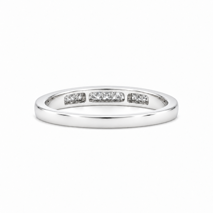 Princess Cut Diamond Channel Band 0.25CT 14K White Gold