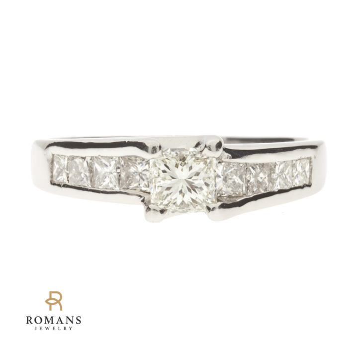 Princess Cut Diamond Engagement Ring Platinum .55 CT