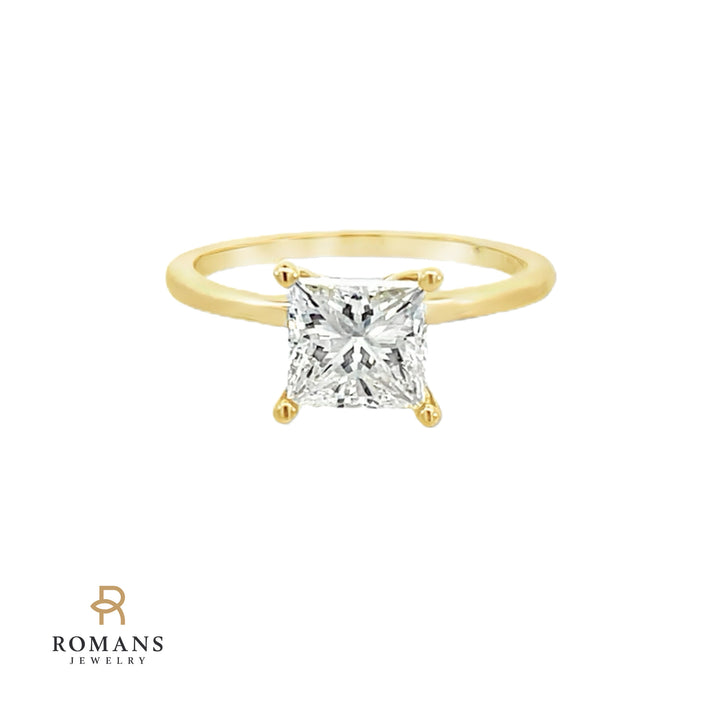Princess Cut Engagement Ring 14K Yellow Gold 1.50CT