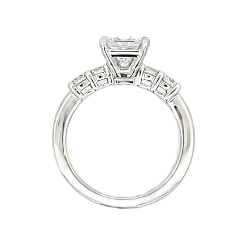 Princess Cut Engagement Ring 18K White Gold 1.59CT
