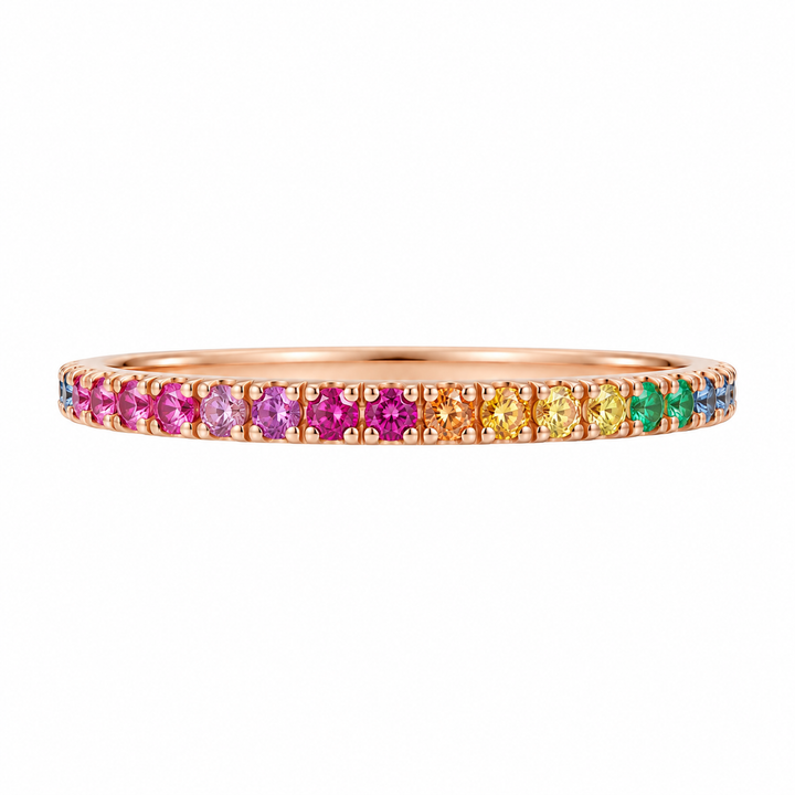 Rainbow Sapphire Band 0.40CTW 14K Rose Gold