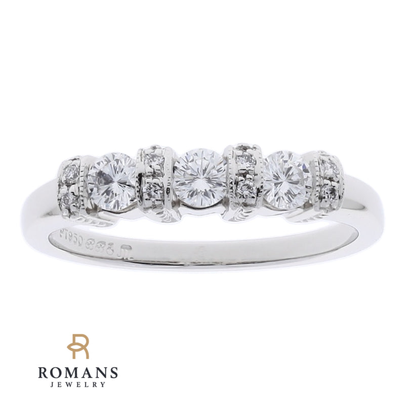Ribbon Style Diamond Band Platinum .49 CTW