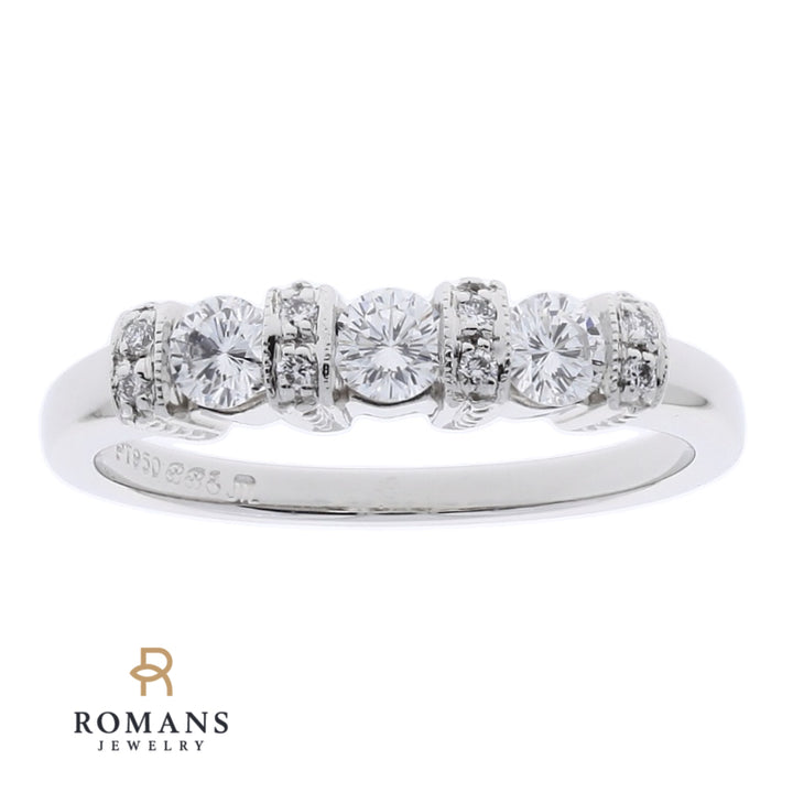 Ribbon Style Diamond Band Platinum .49 CTW