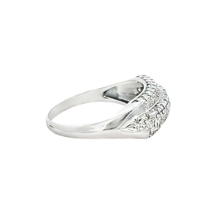 Vintage Diamond Cluster Band 14K White Gold .27CTW