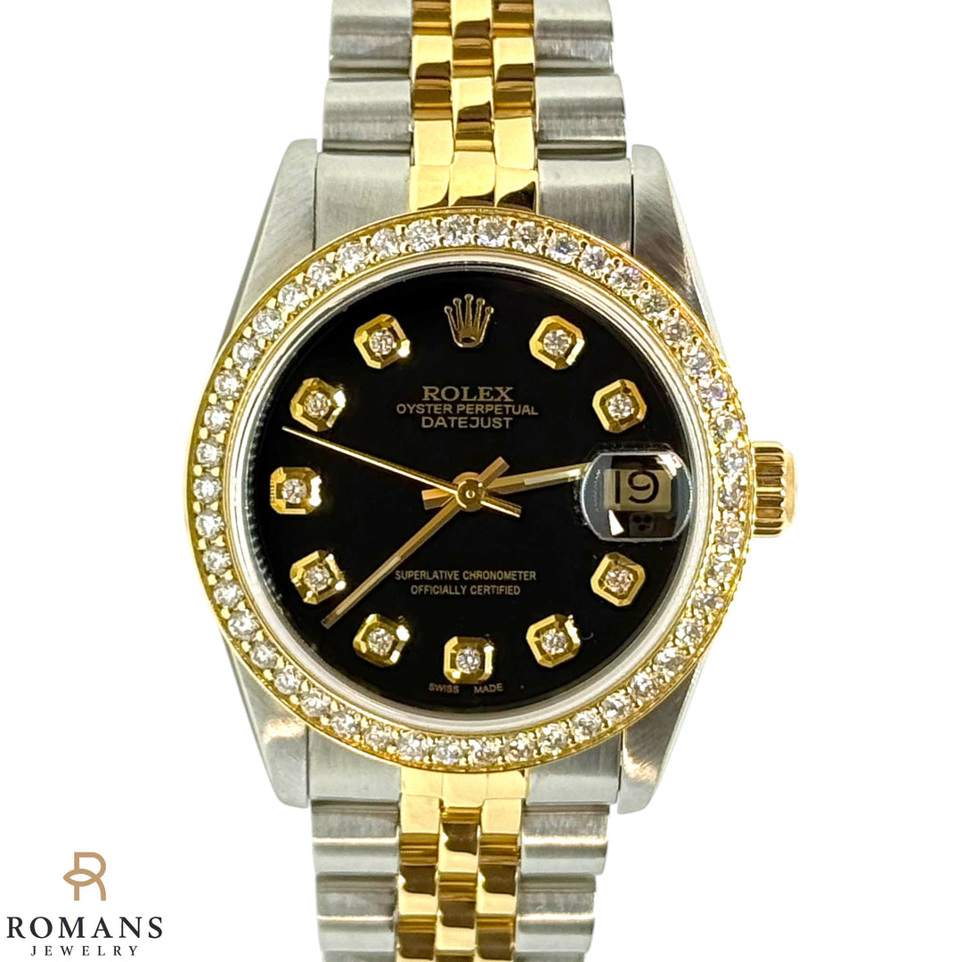 Rolex Datejust 31MM Diamond Dial Watch 18K Steel Ref. 68273