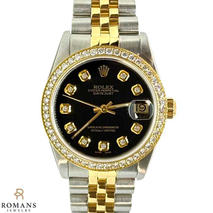 Rolex Datejust 31MM Diamond Dial Watch 18K Steel Ref. 68273