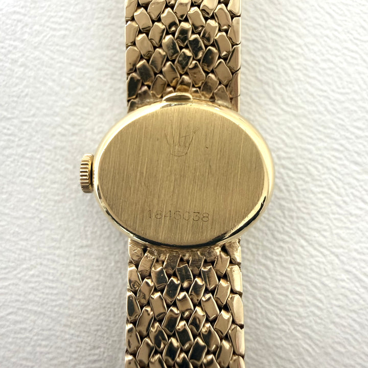 Rolex Ladies Precision 18K Gold Bracelet Watch Diamond Bezel 1970
