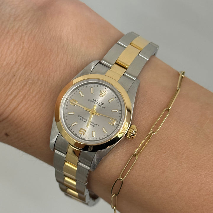 Rolex Oyster Perpetual Ladies Ref: 76183 Steel &amp; 18K Yellow Gold 25MM Y-2002