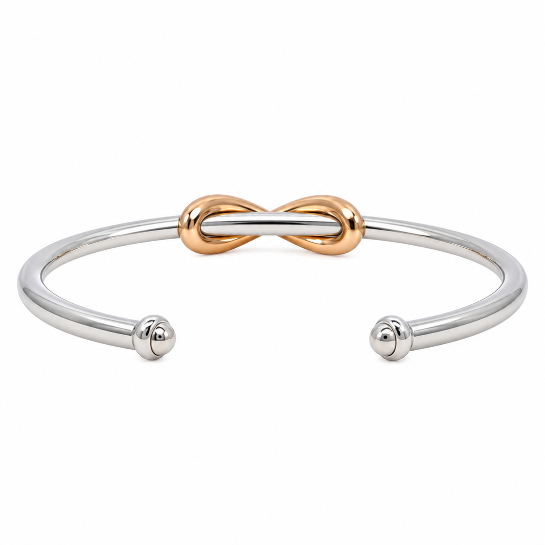 Tiffany &amp; Co. Infinity Knot Cuff Bracelet 18K Rose Gold Sterling Silver