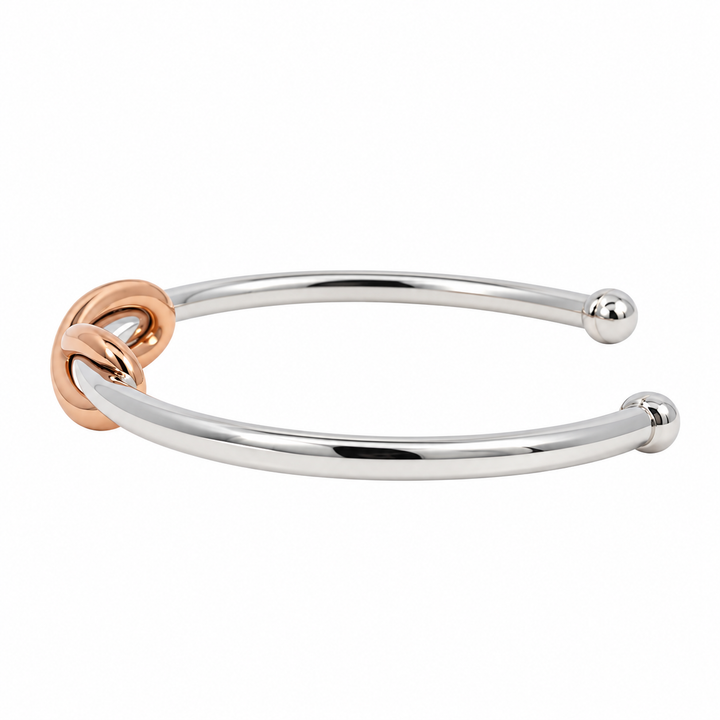 Tiffany &amp; Co. Infinity Knot Cuff Bracelet 18K Rose Gold Sterling Silver