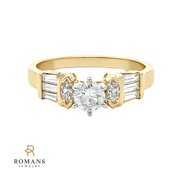 Round Diamond Engagement Ring 14K Yellow Gold .35CT