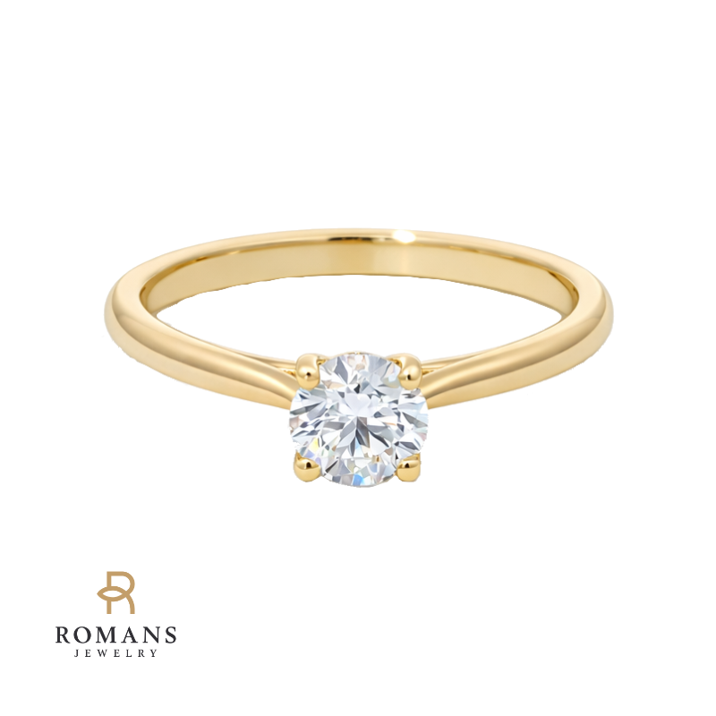 Round Diamond Engagement Ring 14K Yellow Gold .48CT