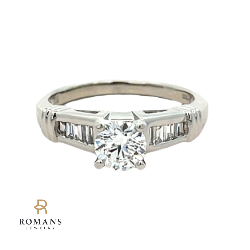 Round Diamond Engagement Ring Platinum .70CT