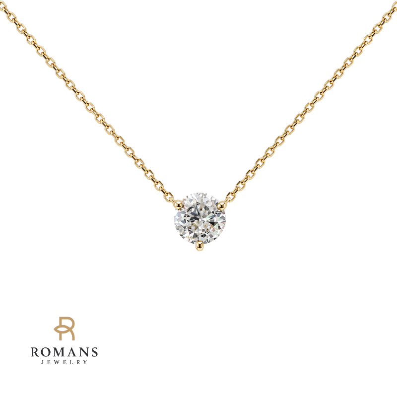 Round Diamond Floating Necklace 0.31CT 14K Yellow Gold