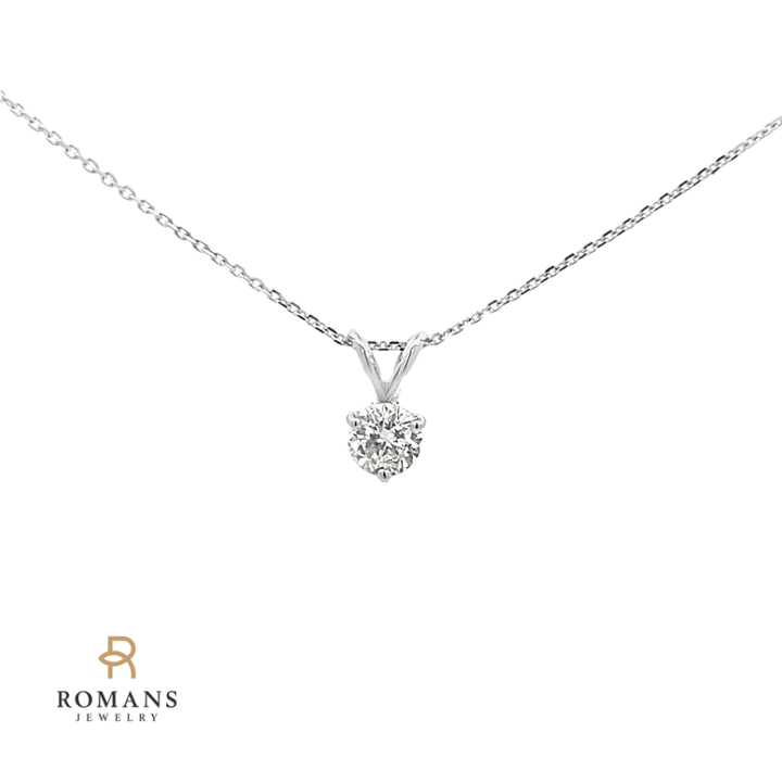 Round Diamond Pendant 14K White Gold .39CT