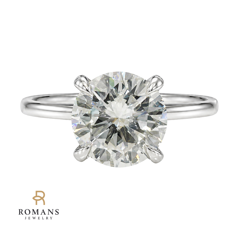 Round Diamond Solitaire Engagement Ring 1.63CT GIA 14K White Gold