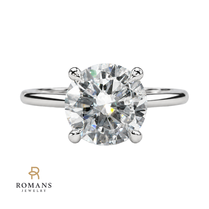 Round Diamond Solitaire Engagement Ring 1.68CT GIA 14K White Gold