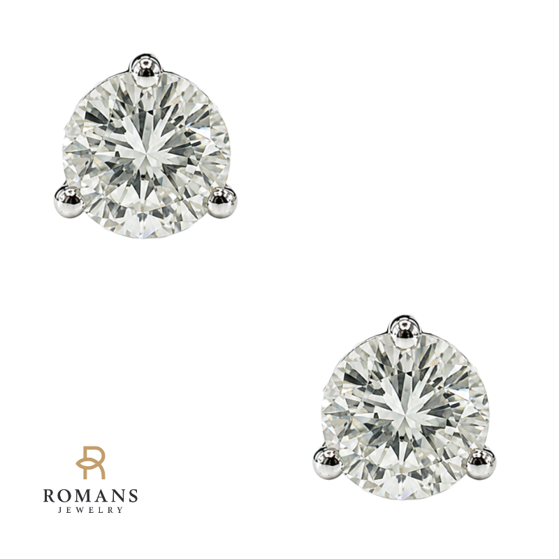 Round Diamond Stud Earrings 0.80CTW