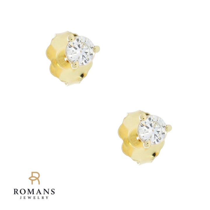 Round Diamond Stud Earrings 14K Yellow Gold .25CTW