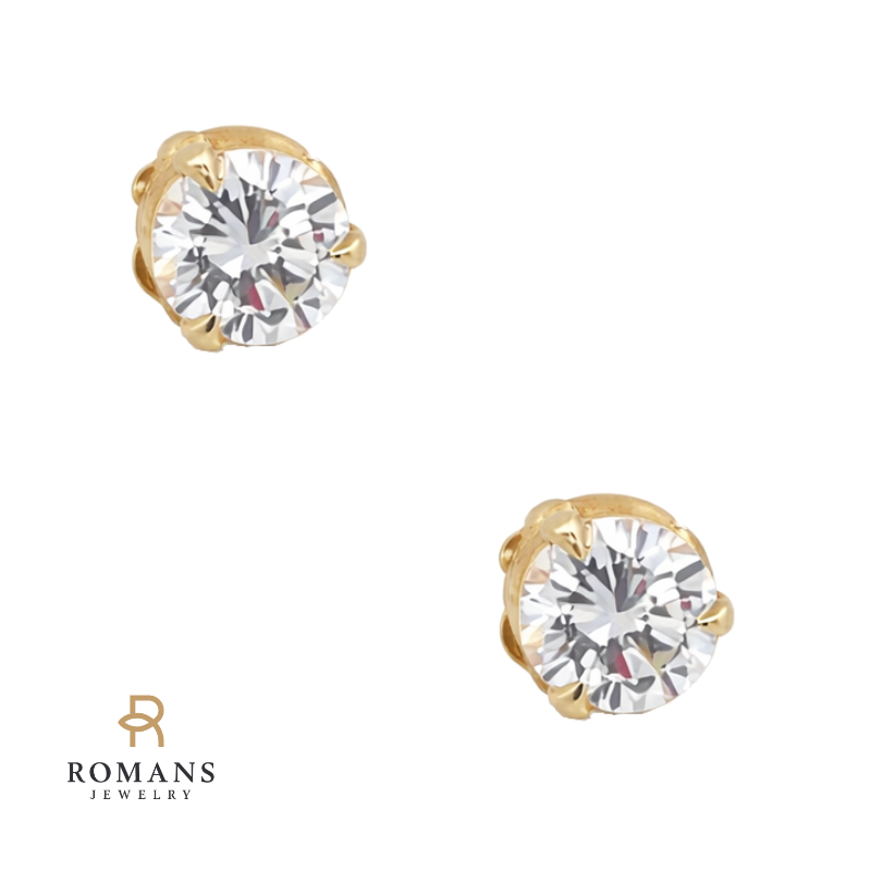 Round Diamond Studs 14K Yellow Gold .52CTW