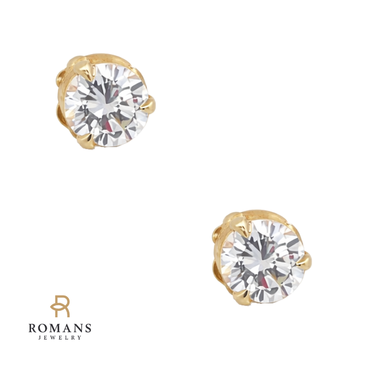 Round Diamond Studs 14K Yellow Gold .52CTW