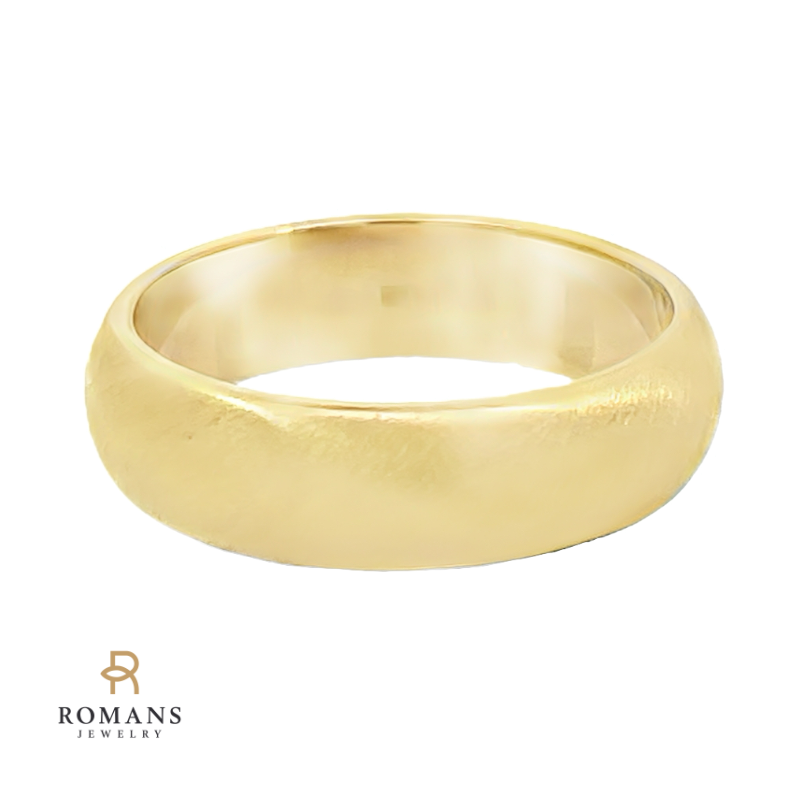 5.6mm Satin Finish Classic Men's Band 14K Yellow Gold