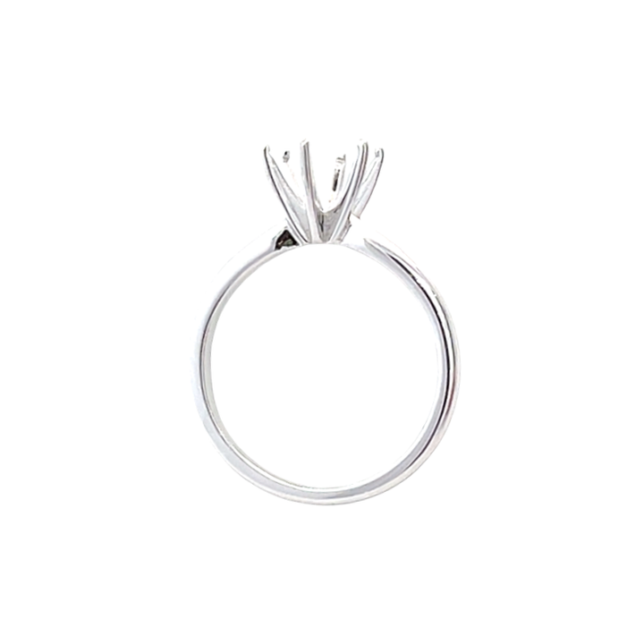 Solitaire Six Prong Setting 14K White Gold