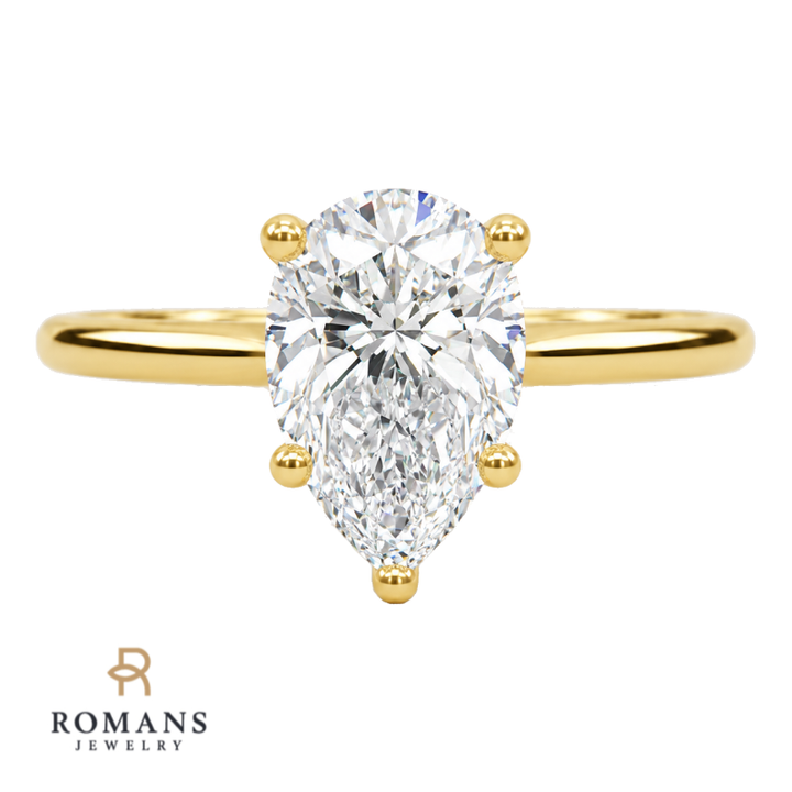 Sanctum Solitaire 1.50CT Pear Lab Diamond 14K Yellow Gold