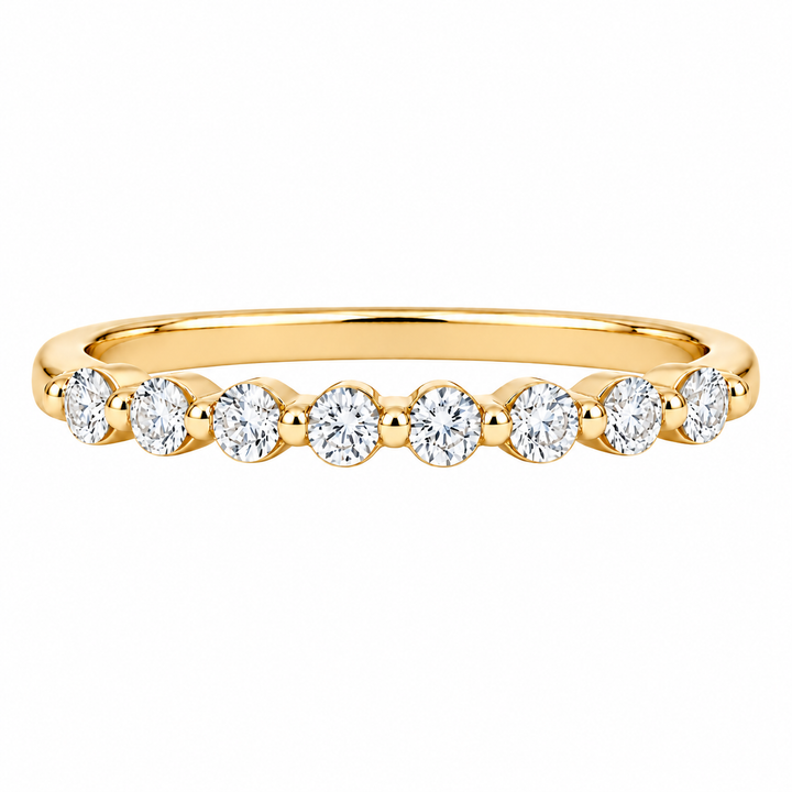 Dainty Diamond Shared Prong Band 14K Yellow Gold .24CTW