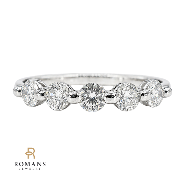 Shared Prong Diamond Band .55CTW 14K White Gold