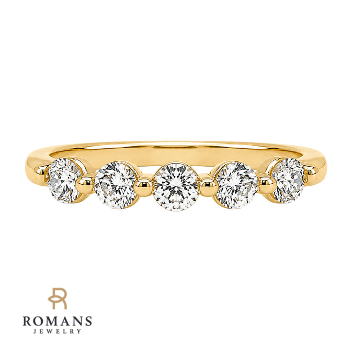 Shared Prong Diamond Band 0.55CTW 14K Yellow Gold 3MM