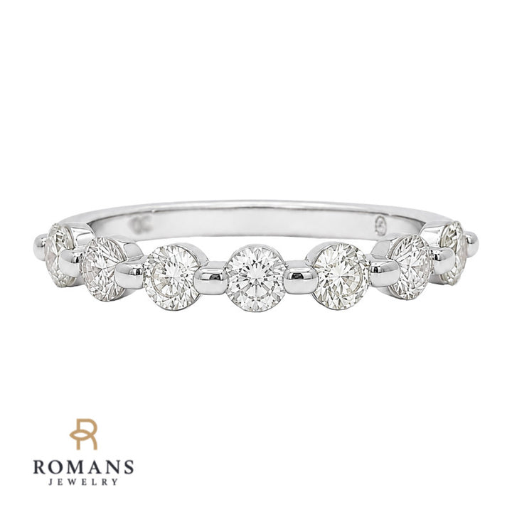 Shared Prong Diamond Band 18K White Gold .70CTW