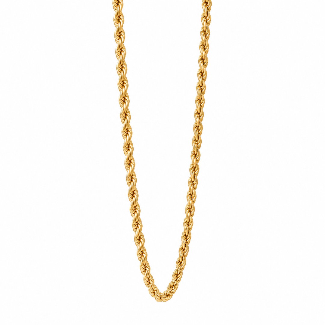 Rope Chain Necklace 1.2MM 14K Yellow Gold 24.5"