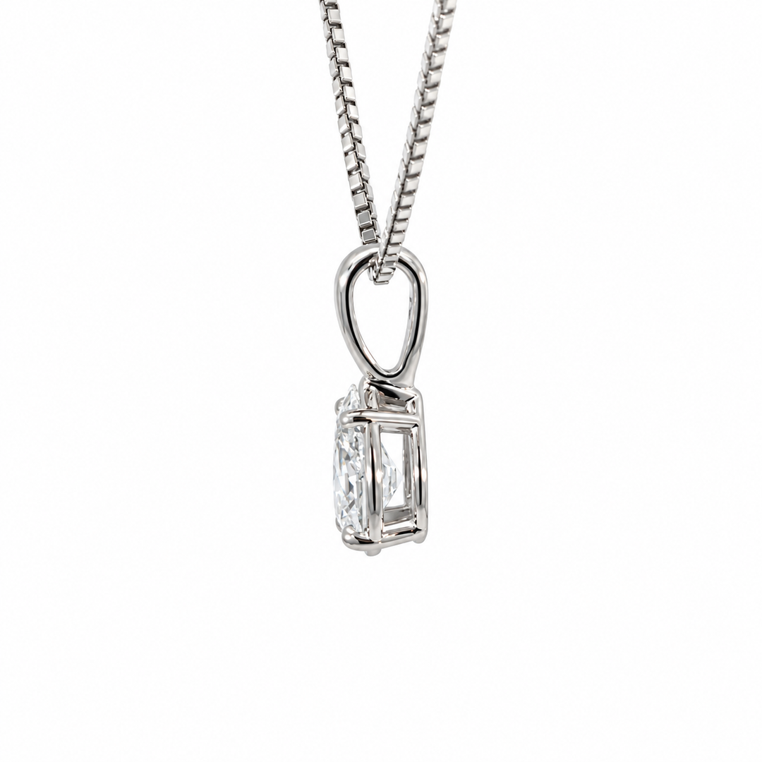 Pear Shape Natural Diamond Pendant 14K White Gold 0.39CTW